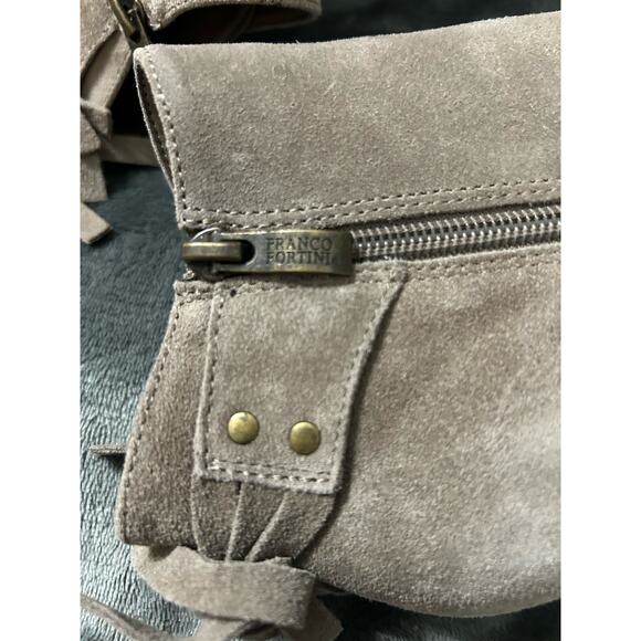 Franco Fortini Lyza brown suede stacked heel booties, Size 8 - Picture 10 of 14